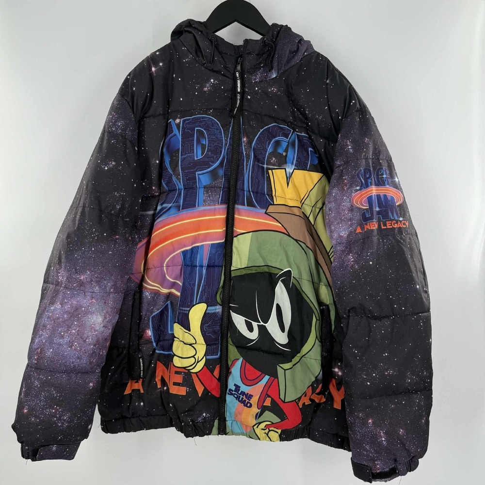 Space Jam New Legacy Members Only Puffer Coat SZ XL Looney Tunes LEBRON NBA